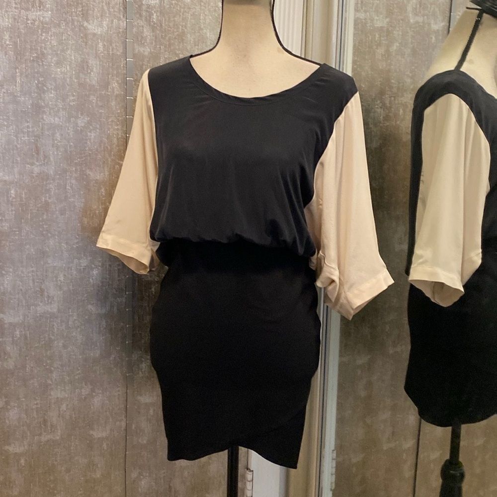 Mason Elegant Black Silk Blend mini dress, S